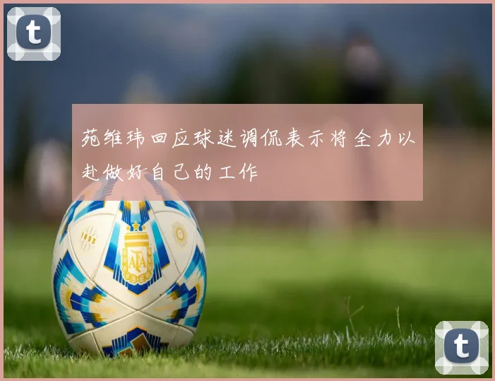 苑维玮回应球迷调侃表示将全力以赴做好自己的工作
